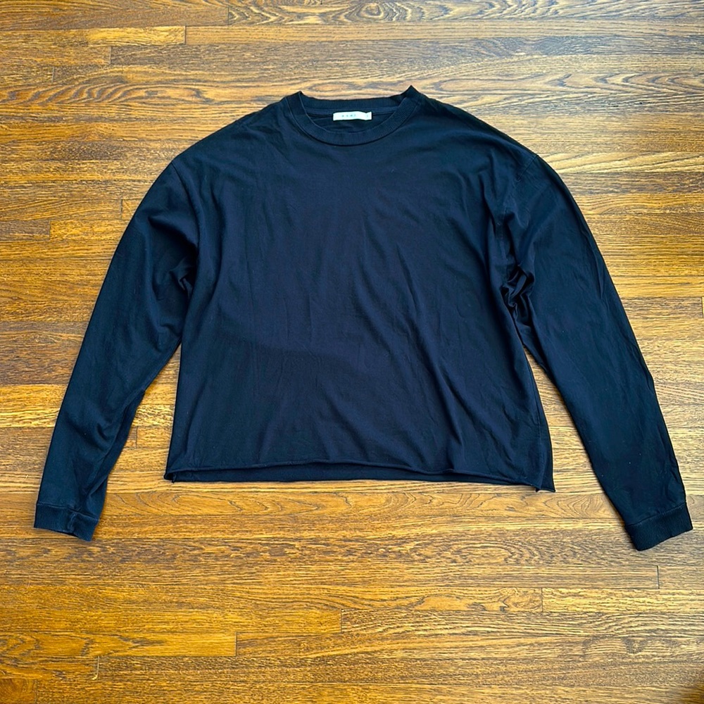 MNML Men’s Black Long Sleeve Oversized Cotton Tee Shirt